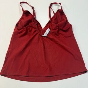 Out From Under Red Satin Lace Trim Camisole Tank Top Women's Medium